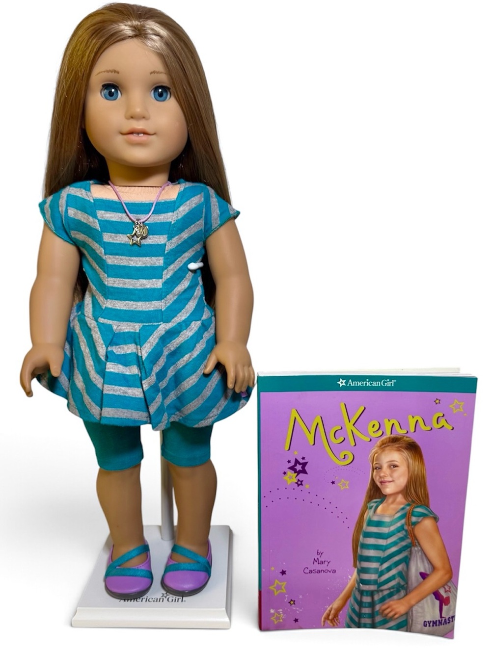 American Girl Doll McKenna Brooks GOTY 2012 Original Meet Outfit Necklace & Book